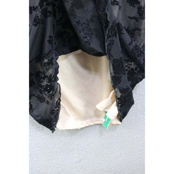 Shein Curve Black Velvet Burnout Strappy Dress-Size 1X-Whimsigoth-New w/Tags - Picture 3 of 12